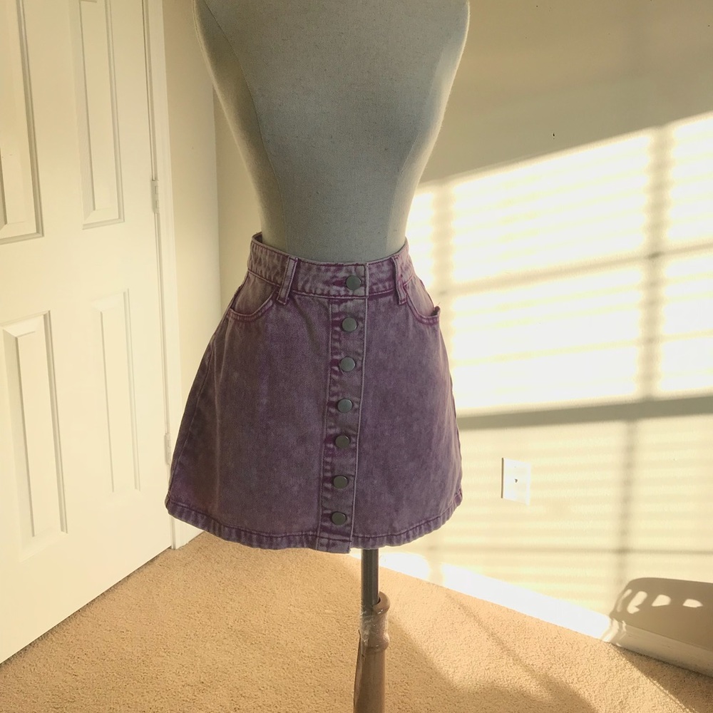 Pink Denim Skirt